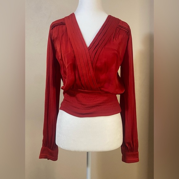 Anthropologie Red Blouse Top women’s size XS - Picture 1 of 13